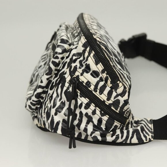 SAINT LAURENT Waist Bag Nylon Black White Auth - Picture 10 of 15